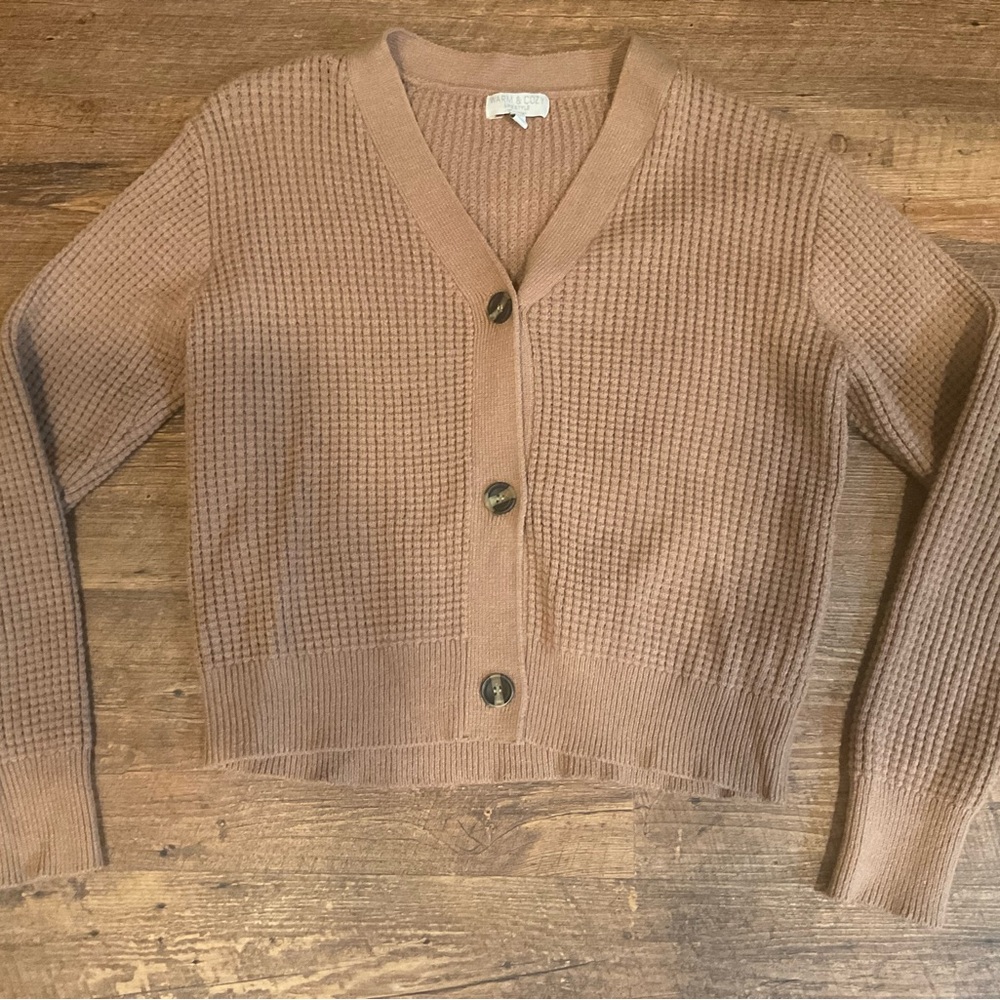 Cozy Brown Button-Up Cardigan